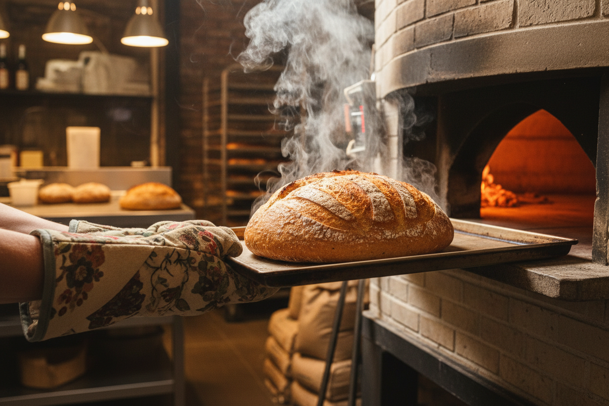 the final step (out of 4) in making a bread process 